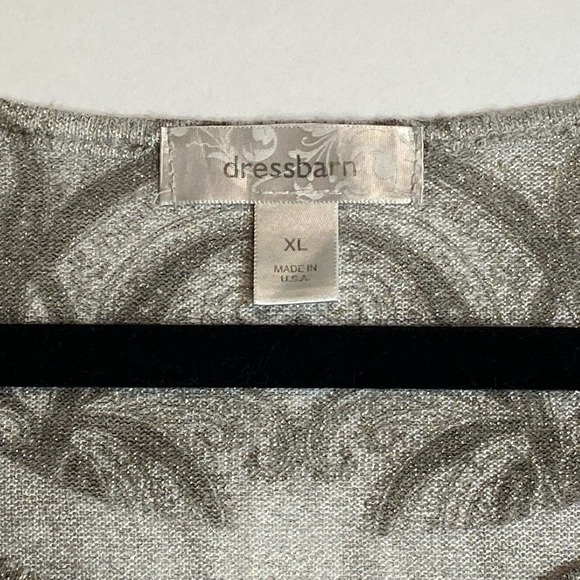 Dress Barn XL Silver Paisley Sparkle Tank Top – Holiday Party Glam Boho Chic - Picture 8 of 8